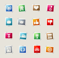 Trophy and prize icon set