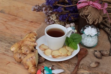 Ginger tea with lemon and honey delicious.