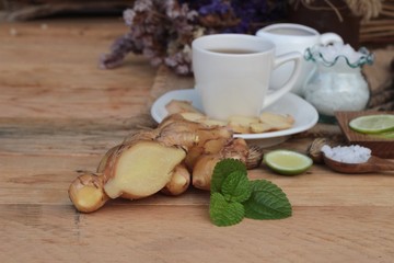 Ginger tea with lemon and honey delicious.