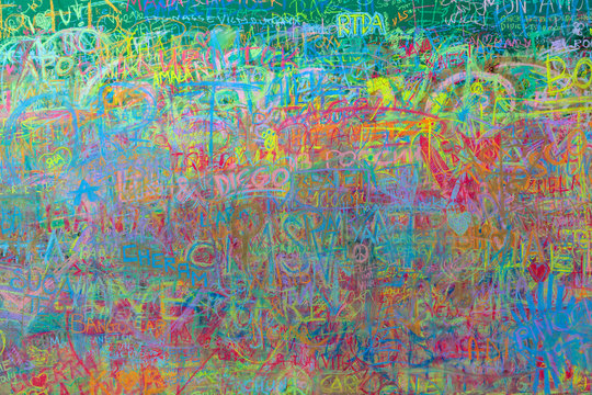 Colorful abstract boards   with the spontaneous creation of people