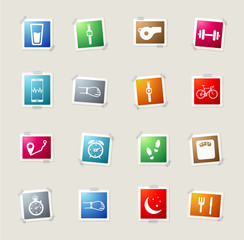 Jogging and workout simply icons