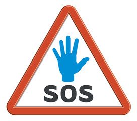Panneau SOS main vecteurs