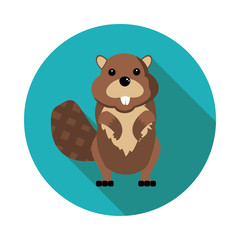 flat  icons beaver
