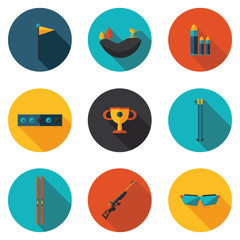 flat icons biathlon