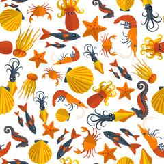  seafood seamless pattern