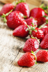 Fresh ripe strawberries, selective focus