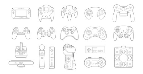 Video Game Controllers Icon Set