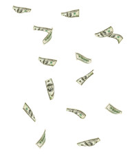 Fototapeta premium Falling hundred dollar bills