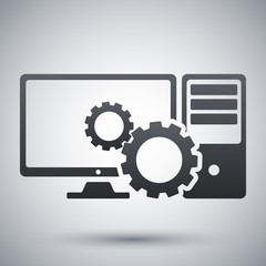 Computer settings icon, stock vector