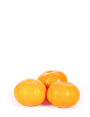 Ripe mandarins isolated on a white