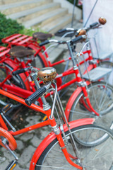 Fototapeta na wymiar Red bicycle vintage style