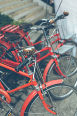 Fototapeta na wymiar Red bicycle vintage style