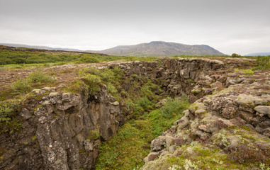 Fototapeta na wymiar The Mid Atlantic Ridge in Iceland.
