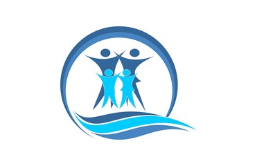 happy care logo family