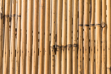 Closeup of the old and weathered bamboo