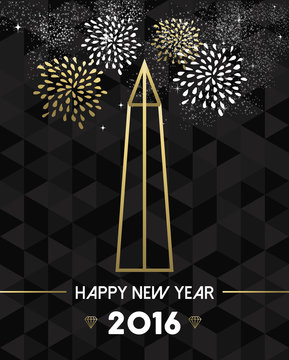New Year 2016 washington USA travel monument gold