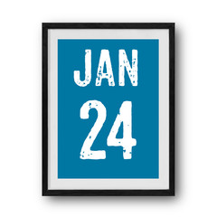 January calendar on the photo frame