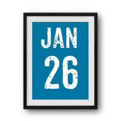 January calendar on the photo frame