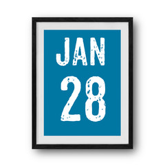 January calendar on the photo frame