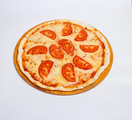Italian pizza Margherita isolated on white
