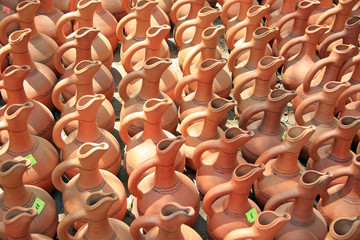 Pitchers / Large clay jugs on a market in Tbilisi