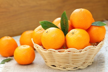 Tangerines in a basket