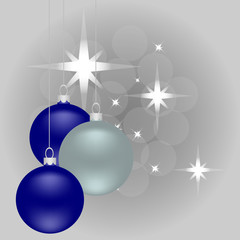 Christmas balls on a gray background