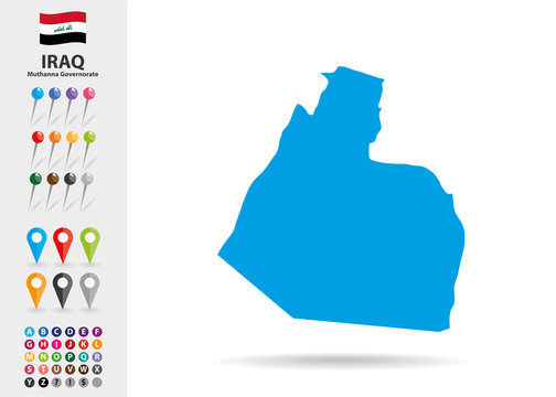 Map of Muthanna in Iraq