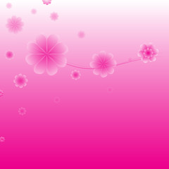 Floral background with pink flowers. Vector illustration.