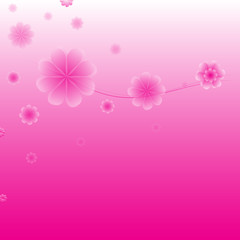 Obraz premium Floral background with pink flowers. Vector illustration.