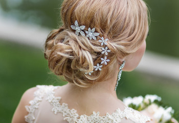 Bride hairstyle with decoration