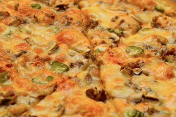 Italian pizza closeup