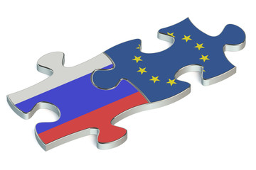 Russia and EU puzzles from flags