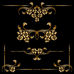 Vector set of vintage decorative elements.