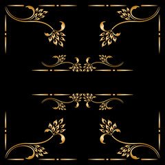 Vector set of vintage decorative elements.