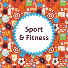 Flat Vector Pattern Sport Healthy Lifestyle Background