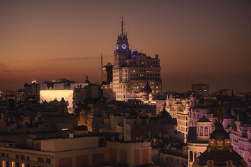 Naklejka premium Madrid skyline