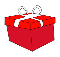 christmas box, gift icon, symbol, design. vector illustration isolated on white background.
