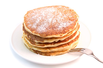 Pancakes isolated on white background