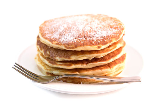 Pancakes isolated on white background