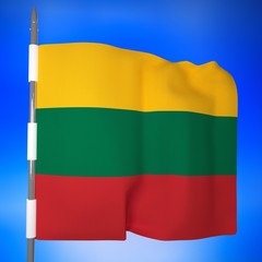 Lithuania flag over blue sky