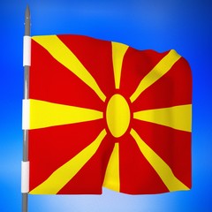 Macedonia flag over blue sky