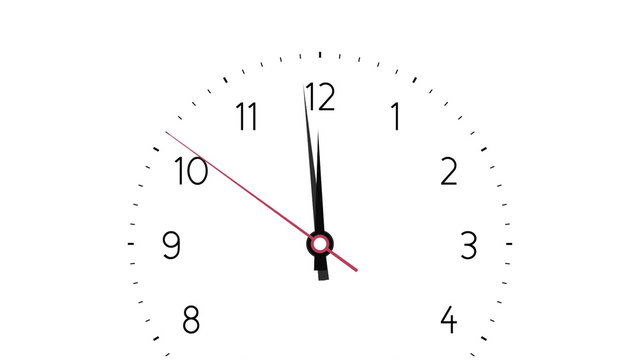 simple clock striking twelve zoom