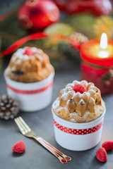 Mini Bundt Cherry Cakes sprinkled with Powdered Sugar