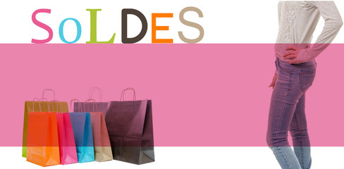 shopping bags, legs of woman and sales