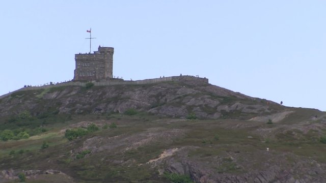 Cabot Tower sitting upon Signal Hill in St. John Harbour, Newfoundland.
