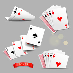 Playing cards. Vector set
