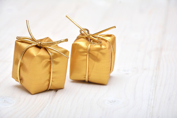 Gifts on the white background