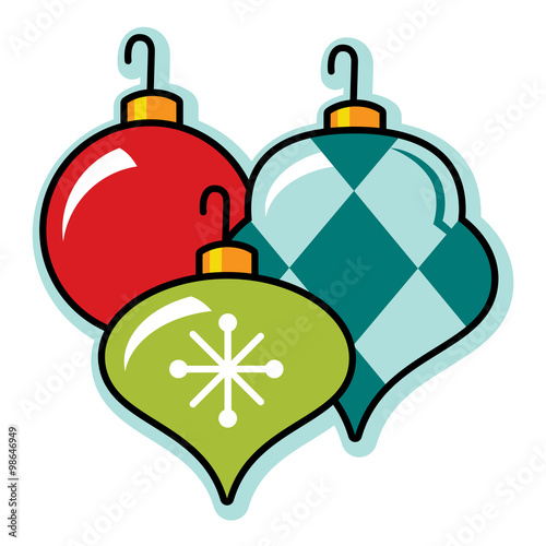 "Festive retro Christmas ornament grouping, illustration" Stock image