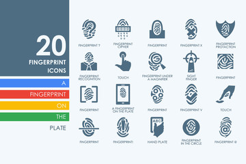 Set of fingerprint icons